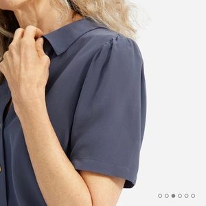 Everlane Clean Silk Puff-Sleeve Shirt NWT